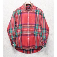 【ビンテージ】【オールドギャップ】【GAP】赤【チェック柄】【ネルシャツ】フランネルシャツ【BDシャツ】【サイズＭ】 