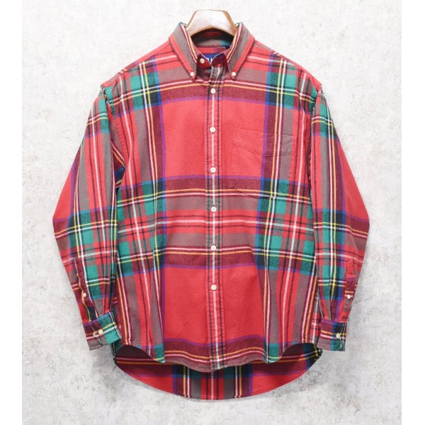 画像1: 【ビンテージ】【オールドギャップ】【GAP】赤【チェック柄】【ネルシャツ】フランネルシャツ【BDシャツ】【サイズＭ】 