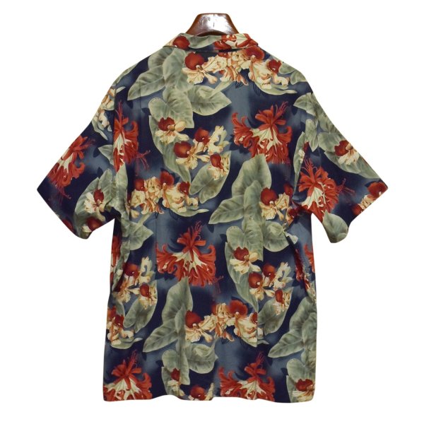 画像3: 【CHAPS】チャップス【ラルフローレン】POLO RALPH LAUREN 【青×ハイビスカス】【レーヨン×コットン】【アロハシャツ】【サイズＸＬ】  