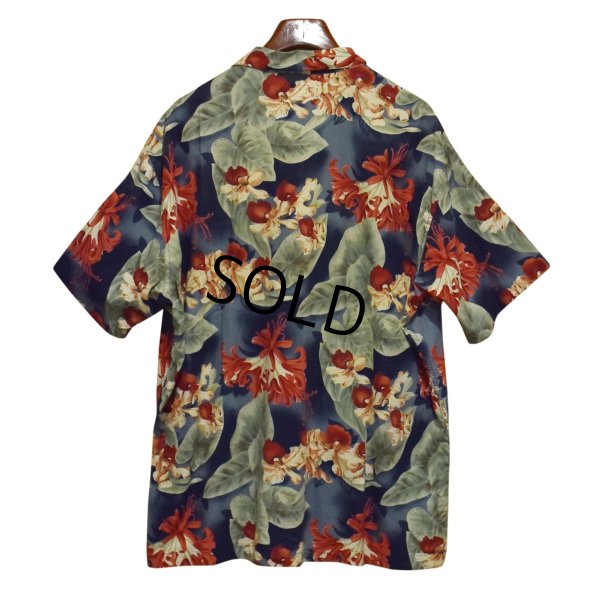 画像3: 【CHAPS】チャップス【ラルフローレン】POLO RALPH LAUREN 【青×ハイビスカス】【レーヨン×コットン】【アロハシャツ】【サイズＸＬ】  