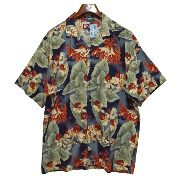 画像1: 【CHAPS】チャップス【ラルフローレン】POLO RALPH LAUREN 【青×ハイビスカス】【レーヨン×コットン】【アロハシャツ】【サイズＸＬ】  