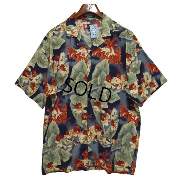 画像1: 【CHAPS】チャップス【ラルフローレン】POLO RALPH LAUREN 【青×ハイビスカス】【レーヨン×コットン】【アロハシャツ】【サイズＸＬ】  