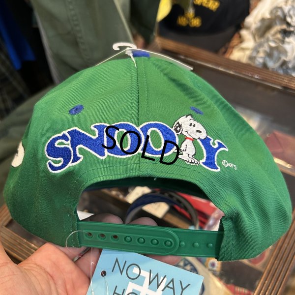 画像5: 【デッドストック】【スヌーピー】【緑×青】【コットン】【ベースボールキャップ】  