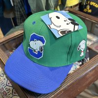 【デッドストック】【スヌーピー】【緑×青】【コットン】【ベースボールキャップ】  