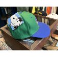 画像4: 【デッドストック】【スヌーピー】【緑×青】【コットン】【ベースボールキャップ】 <br> (4)