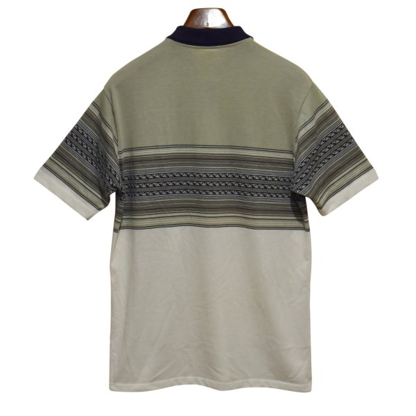 画像3: ほぼ未使用【USA製】【munsingwear】【マンシングウェア】【緑×白×紺】ボーダー【ポロシャツ】【サイズＬ】 