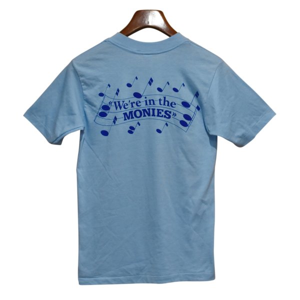 画像3: 80's【USA製】【collegiate pacific MONIES】【ビンテージ】【水色×虹色】【Tシャツ】【サイズＭ】 