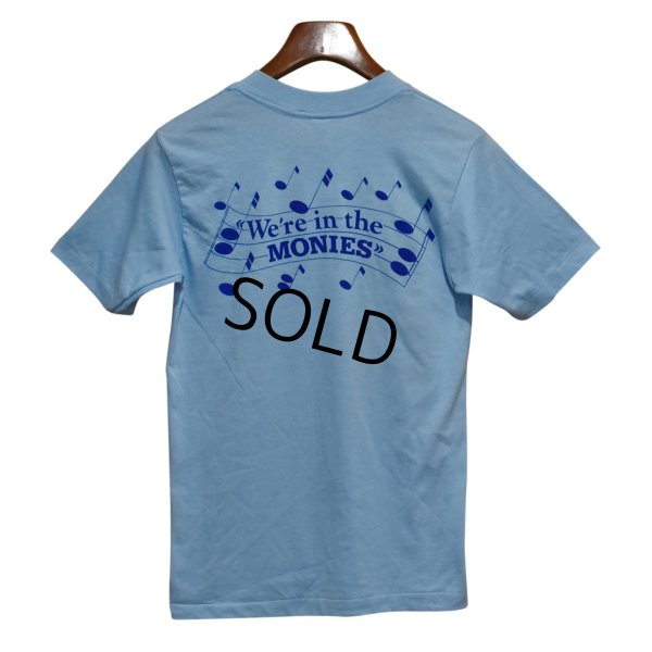画像3: 80's【USA製】【collegiate pacific MONIES】【ビンテージ】【水色×虹色】【Tシャツ】【サイズＭ】 
