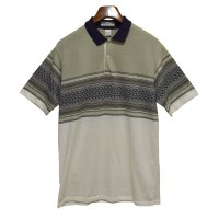 ほぼ未使用【USA製】【munsingwear】【マンシングウェア】【緑×白×紺】ボーダー【ポロシャツ】【サイズＬ】 