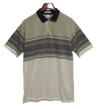 ほぼ未使用【USA製】【munsingwear】【マンシングウェア】【緑×白×紺】ボーダー【ポロシャツ】【サイズＬ】 