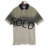 ほぼ未使用【USA製】【munsingwear】【マンシングウェア】【緑×白×紺】ボーダー【ポロシャツ】【サイズＬ】 