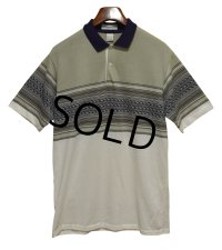 ほぼ未使用【USA製】【munsingwear】【マンシングウェア】【緑×白×紺】ボーダー【ポロシャツ】【サイズＬ】 
