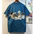 画像3: 90's【USA製】【ビンテージ】【HABITAT】【オオカミ×月夜イラスト】【セルリアンブルー】【Tシャツ】【サイズL】<br> (3)