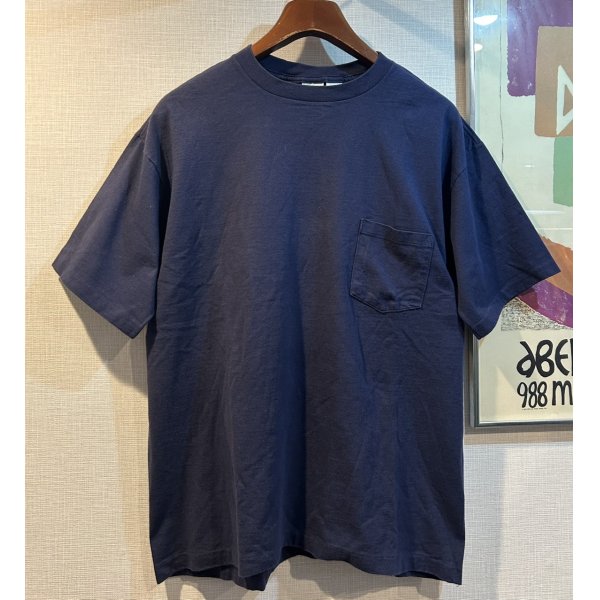 画像1: 90's【USA製】【MIXED BLUES】【紺】【無地】【ポケット付き】【Tシャツ】【サイズM】 