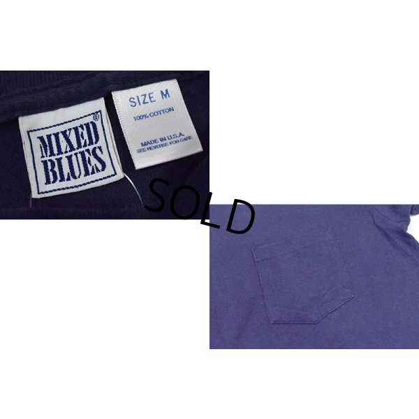 画像2: 90's【USA製】【MIXED BLUES】【紺】【無地】【ポケット付き】【Tシャツ】【サイズM】 