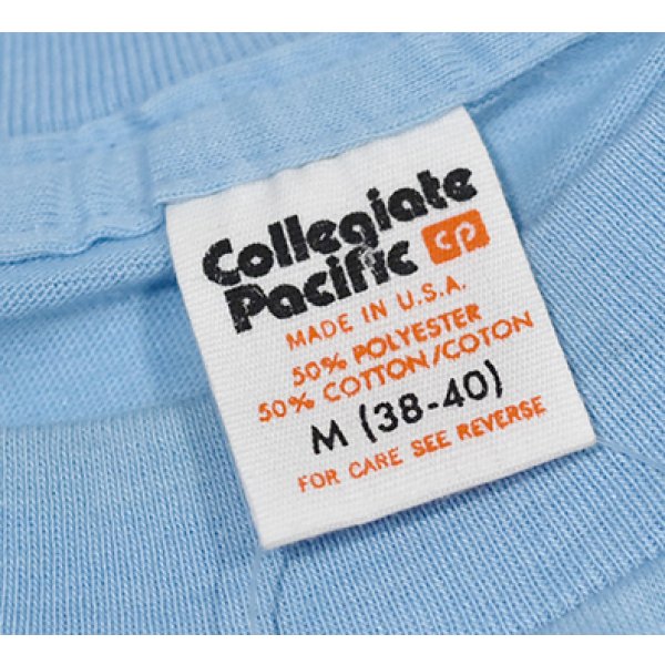 画像2: 80's【USA製】【collegiate pacific MONIES】【ビンテージ】【水色×虹色】【Tシャツ】【サイズＭ】 