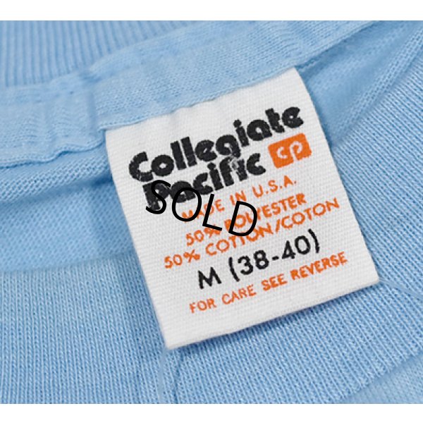 画像2: 80's【USA製】【collegiate pacific MONIES】【ビンテージ】【水色×虹色】【Tシャツ】【サイズＭ】 