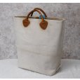 画像1: 【ビンテージ】L.L.bean【L.L.ビーン】【生成り】【レザーハンドル】【キャンバス】【カスタムトートバッグ】ビーントート<br> (1)