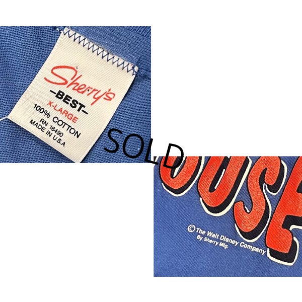 画像2: 90's~【USA製】【ビンテージ】Sherry's【シェリー】ミッキーマウス【フロリダ】【ディズニー】【バックプリント付き】青【Ｔシャツ】【サイズXL】 