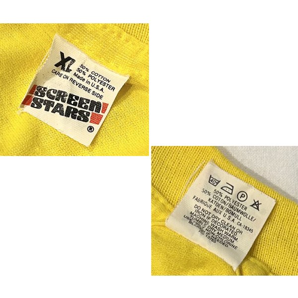 画像2: 【デッドストック】 【90's】【USA製】スクリーンスターズ【ビンテージ】【SOFTBALL TOURNAMENT】【魚】【黄色】【Tシャツ】【サイズXL】 