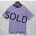 【ビンテージ】【Abercrombie&Fitch】【アバクロンビー＆フィッチ】 【紫×白ボーダー】ポケット付き【コットン】【Tシャツ】【サイズＭ】 