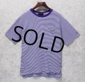 【ビンテージ】【Abercrombie&Fitch】【アバクロンビー＆フィッチ】 【紫×白ボーダー】ポケット付き【コットン】【Tシャツ】【サイズＭ】 