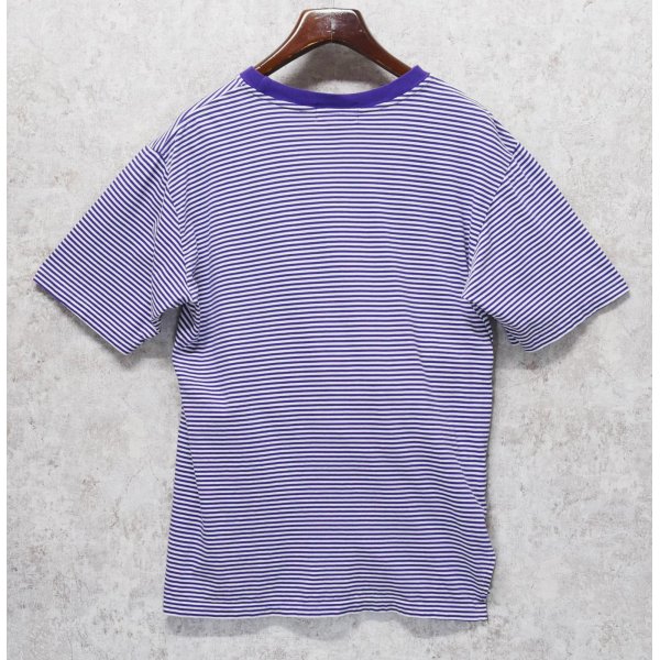 画像3: 【ビンテージ】【Abercrombie&Fitch】【アバクロンビー＆フィッチ】 【紫×白ボーダー】ポケット付き【コットン】【Tシャツ】【サイズＭ】 