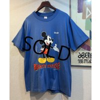 90's~【USA製】【ビンテージ】Sherry's【シェリー】ミッキーマウス【フロリダ】【ディズニー】【バックプリント付き】青【Ｔシャツ】【サイズXL】 