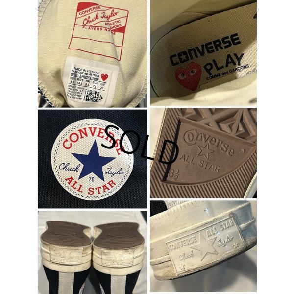 画像2: 【プレイコムデギャルソンｘコンバース】CONVERSE【ＣＴ７０】【黒ｘ白】【ハイカット】【サイズ 27ｃｍ】 
