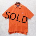 90's【ポロスポーツ】【POLO SPORT】【ラルフローレン】【オレンジ×黄緑】【コットン】【ポロシャツ】【半袖Tシャツ】【サイズＬ】 