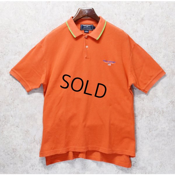 画像1: 90's【ポロスポーツ】【POLO SPORT】【ラルフローレン】【オレンジ×黄緑】【コットン】【ポロシャツ】【半袖Tシャツ】【サイズＬ】 