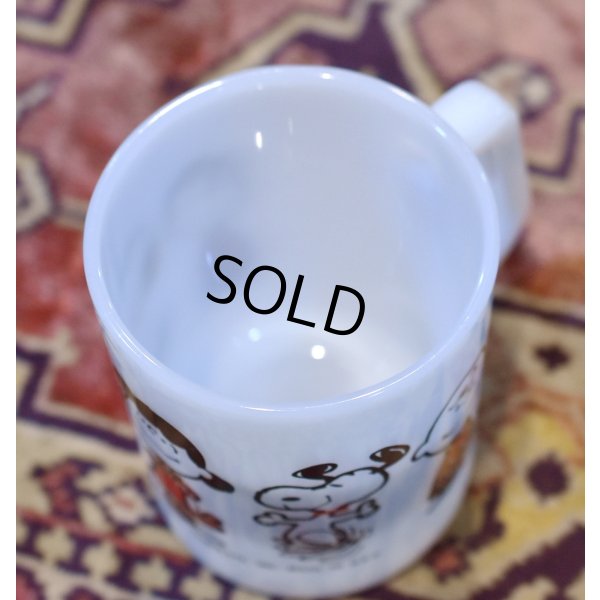 画像5: ビンテージ【FEDERAL】フェデラル【ホワイト】【スヌーピー】ミルクガラスマグ 