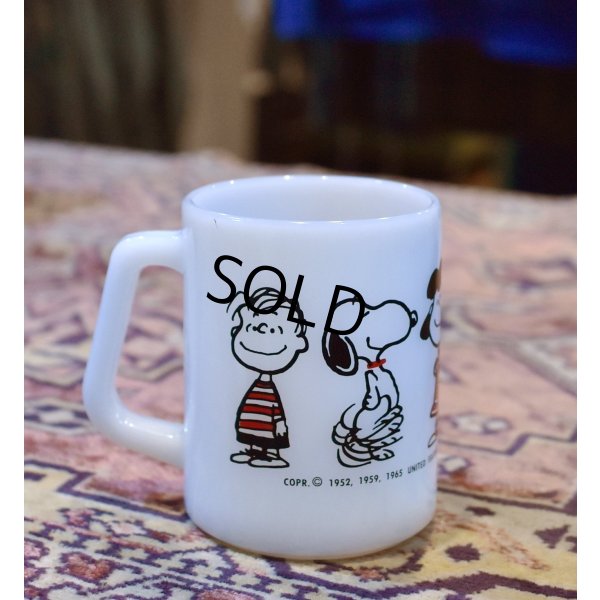 画像3: ビンテージ【FEDERAL】フェデラル【ホワイト】【スヌーピー】ミルクガラスマグ 