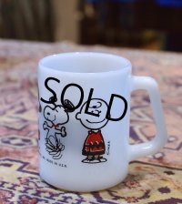 ビンテージ【FEDERAL】フェデラル【ホワイト】【スヌーピー】ミルクガラスマグ 