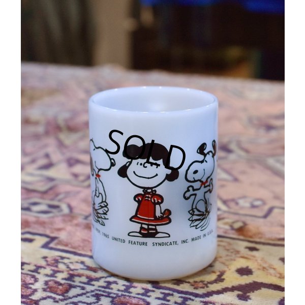 画像2: ビンテージ【FEDERAL】フェデラル【ホワイト】【スヌーピー】ミルクガラスマグ 