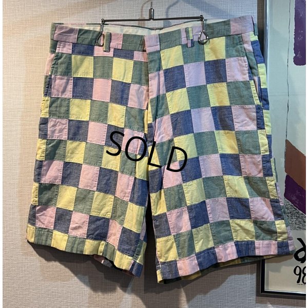 画像1: 【BERLE】【緑×青×ピンク×黄色】【ショートパンツ】【パッチワーク】【短パン】【ｗ36】 