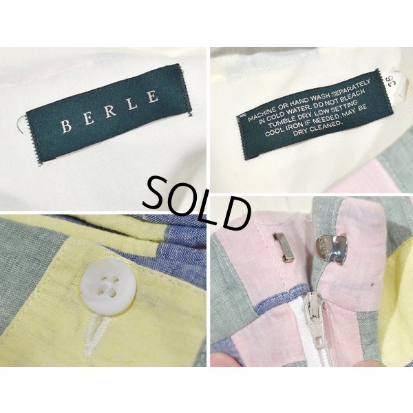 画像2: 【BERLE】【緑×青×ピンク×黄色】【ショートパンツ】【パッチワーク】【短パン】【ｗ36】 