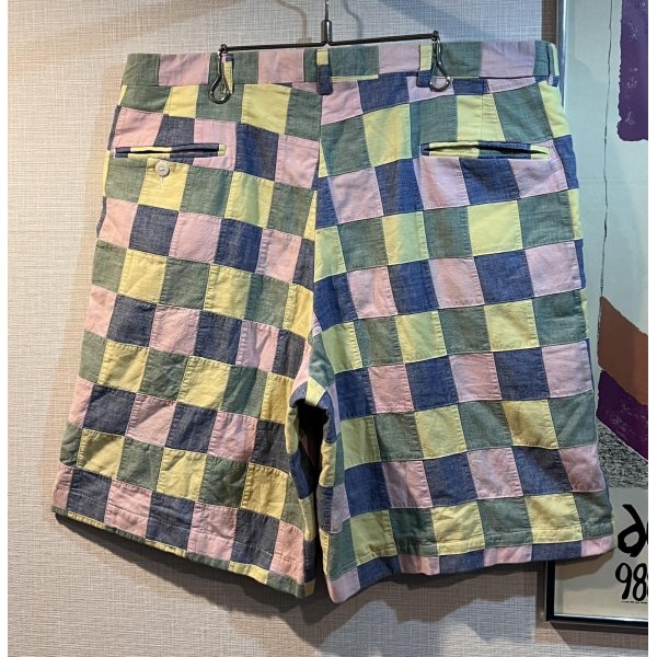 画像3: 【BERLE】【緑×青×ピンク×黄色】【ショートパンツ】【パッチワーク】【短パン】【ｗ36】 