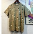 画像1: 【デッドストック】 90's【USA製】【ビンテージ】【rel・e・vant】レラバント【家】総柄【ベージュ】【Tシャツ】【サイズL程度】<br> (1)