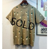 【デッドストック】 90's【USA製】【ビンテージ】【rel・e・vant】レラバント【家】総柄【ベージュ】【Tシャツ】【サイズL程度】 