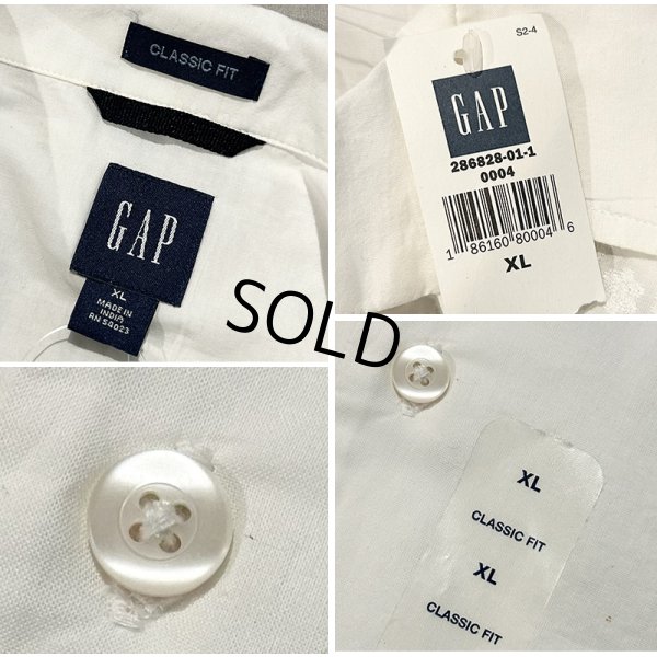 画像2: デッドストック【ビンテージ】【ギャップ】【GAP】【白】【キューバシャツ】開襟シャツ【サイズXL】 