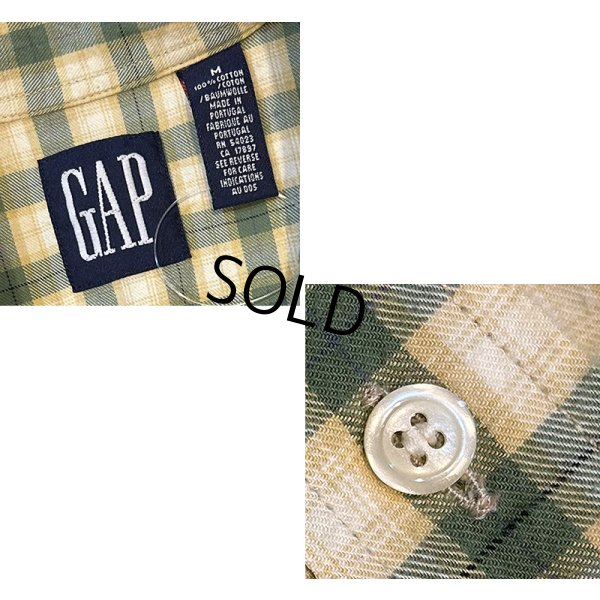 画像2: 【ビンテージ】【オールドギャップ】【GAP】【緑ｘ黄色】チェック【コットンシャツ】【サイズM】 