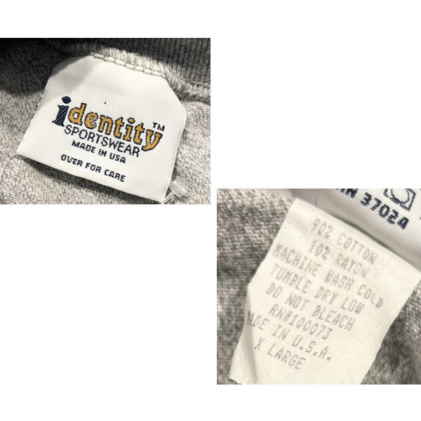 画像3: 90’s〜【USA製】【ビンテージ】identity sportswear【LEICESTER WOLVERINES】霜降りグレー【Tシャツ】【サイズXL】 