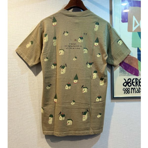 画像3: 【デッドストック】 90's【USA製】【ビンテージ】【rel・e・vant】レラバント【家】総柄【ベージュ】【Tシャツ】【サイズL程度】 