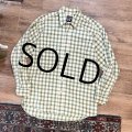 【ビンテージ】【オールドギャップ】【GAP】【緑ｘ黄色】チェック【コットンシャツ】【サイズM】 