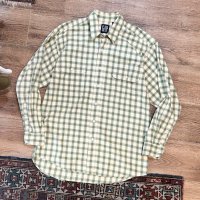 【ビンテージ】【オールドギャップ】【GAP】【緑ｘ黄色】チェック【コットンシャツ】【サイズM】 