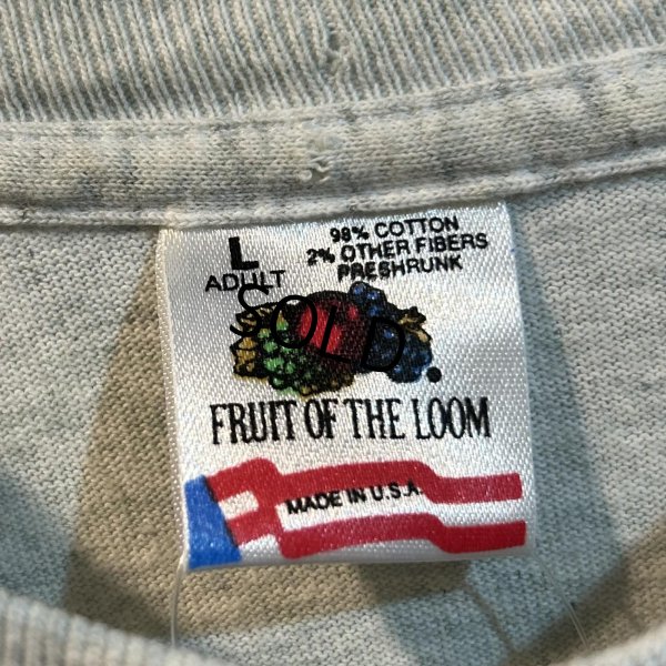 画像2: 90's USA製 ビンテージ【FRUIT OF THE LOOM 】フルーツオブザルーム【BEATING CANCER】【グレー】【 Tシャツ】【サイズL】 