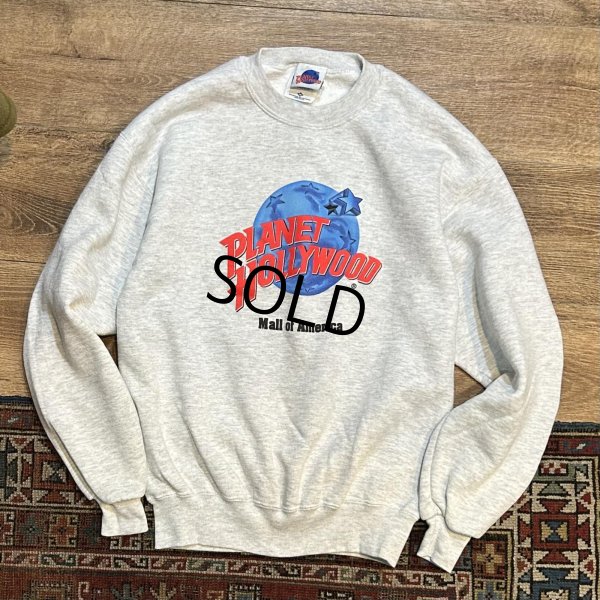 画像1: 90’ｓ USA製【ビンテージ】【Planet hollywood】【プラネットハリウッド】【霜降りグレー】【スウェット】【サイズＭ】 