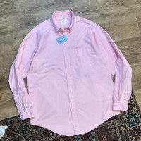 90’s USA製【ビンテージ】【ブルックスブラザーズ】Brooks Brothers【無地】【ピンク】コットン【ボタンダウンシャツ】【16 1/2】 