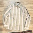 画像1: 90’s【pierre cardin】ピエールカルダン【ベージュｘブラウン×ピンク】【ストライプ】【シャツ】16 1/2-32 33<br> (1)
